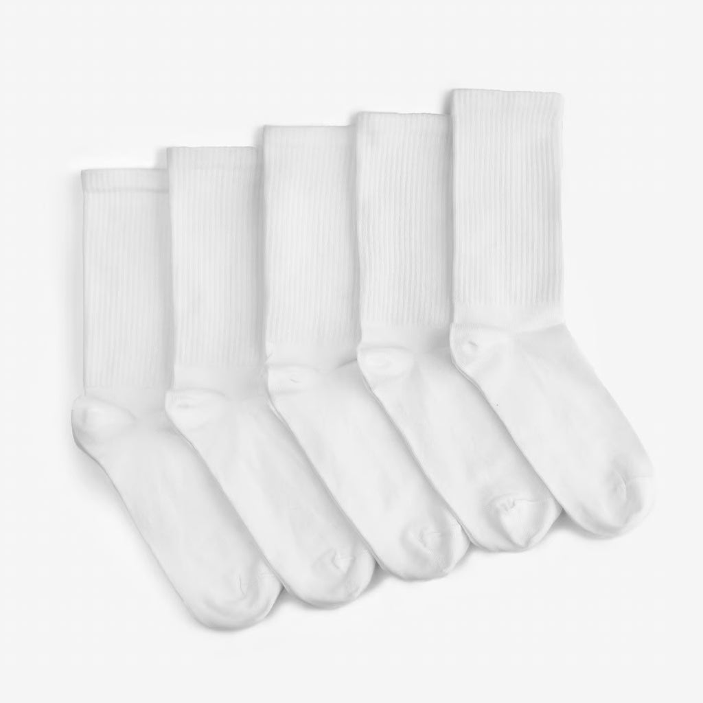 Everyday all White High 5 pcs Socks