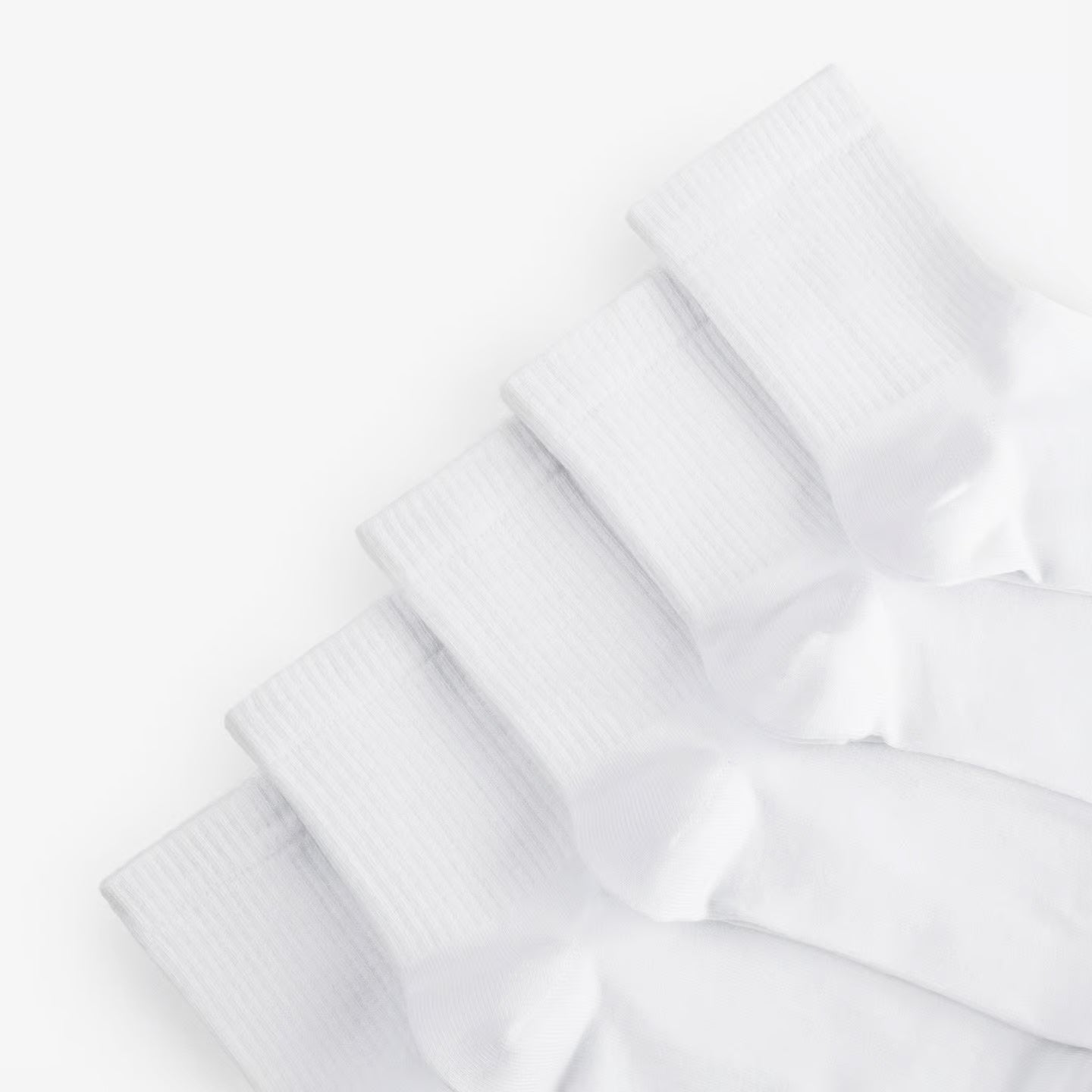 Everyday all White Socks middle 5 pcs