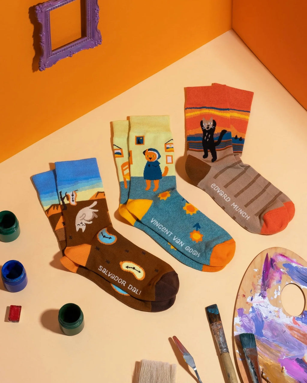 Cat Art Low Socks Set-3